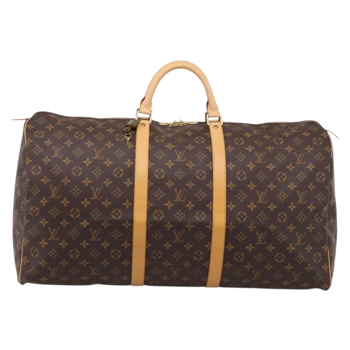 LOUIS VUITTON Monogram Keepall 60 Boston Bag M41422 LV Auth 207323V