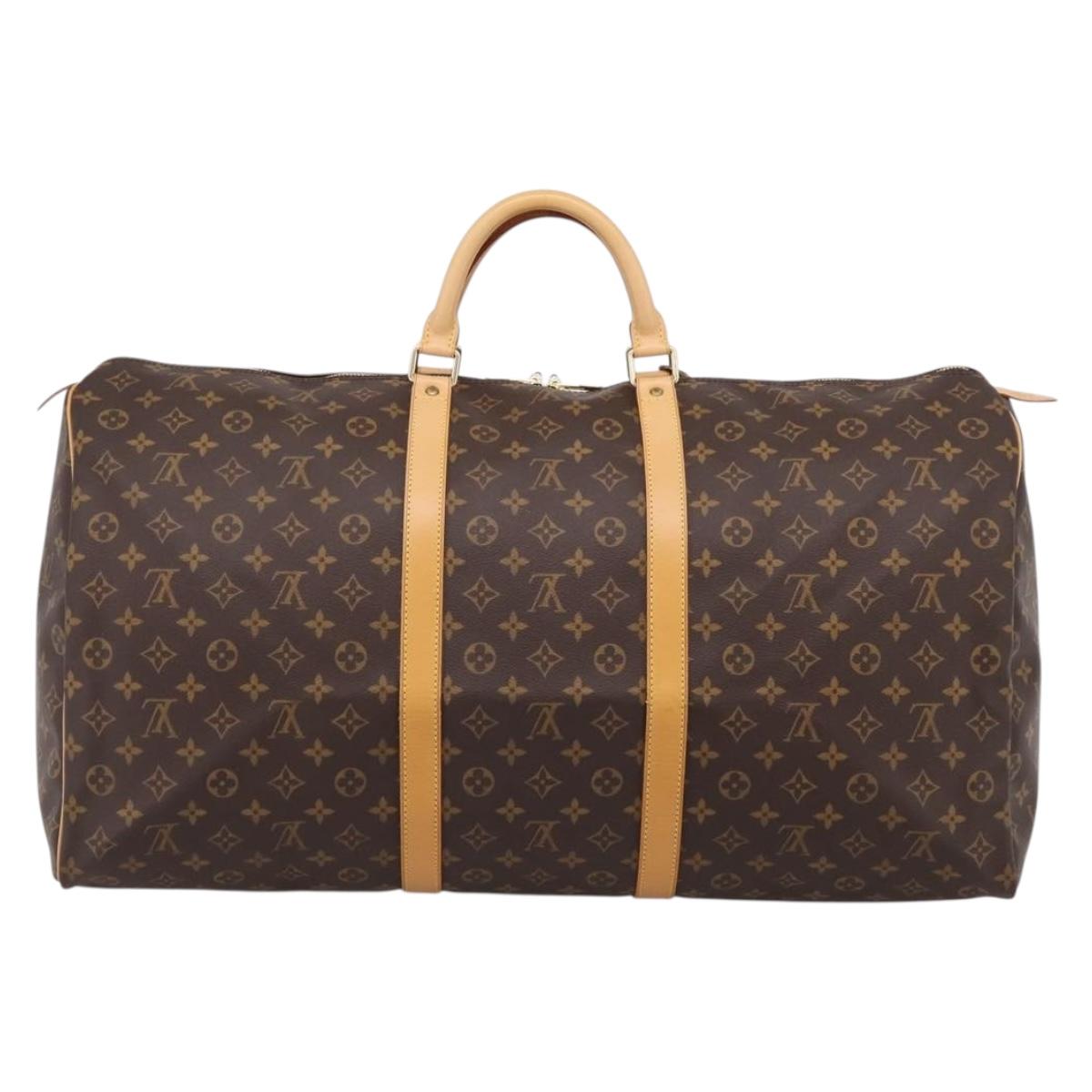 LOUIS VUITTON Monogram Keepall 60 Boston Bag M41422 LV Auth 207323V