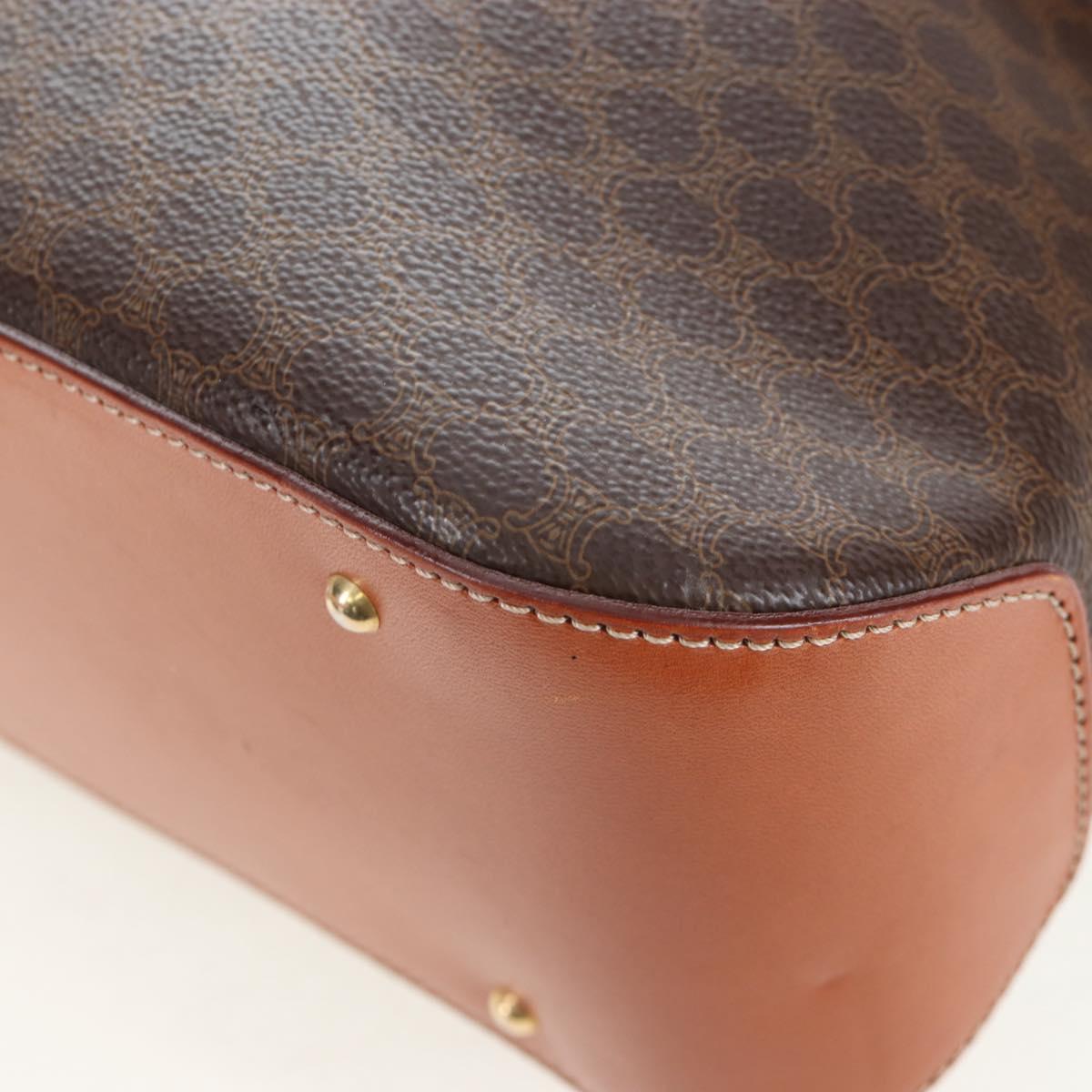 CELINE Macadam Hand Bag PVC 2way Brown Gold Tone Auth 207348V