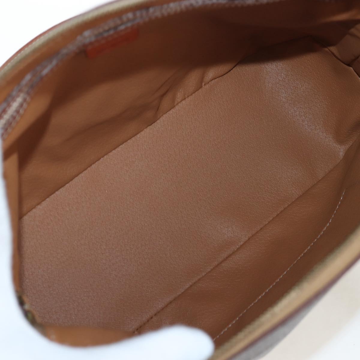 CELINE Macadam Hand Bag PVC 2way Brown Gold Tone Auth 207348V
