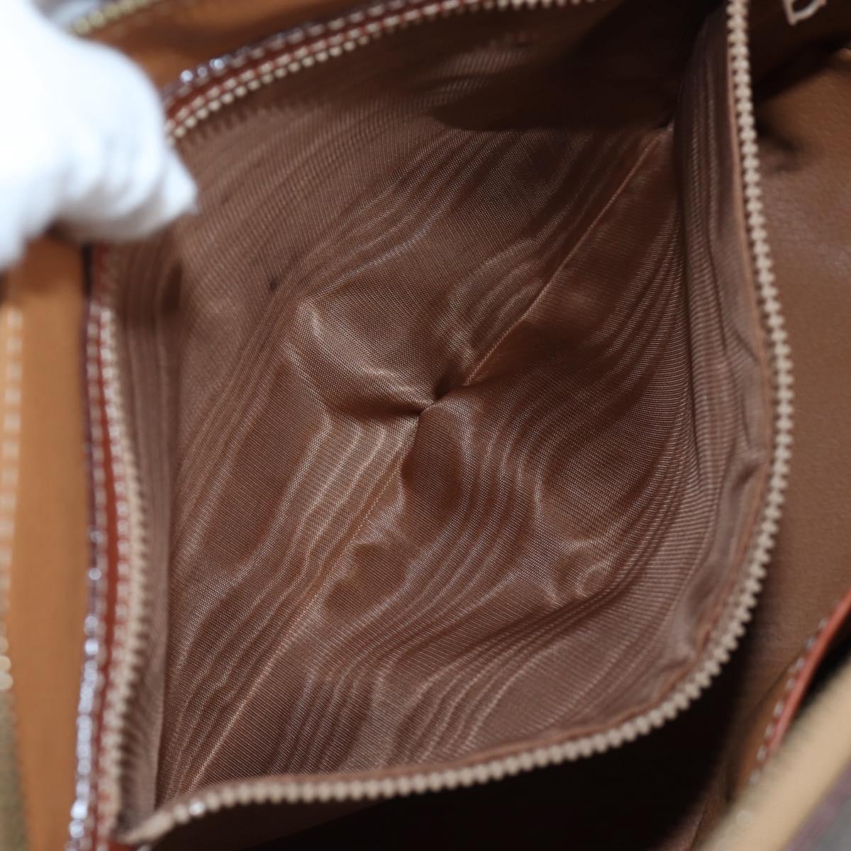 CELINE Macadam Hand Bag PVC 2way Brown Gold Tone Auth 207348V