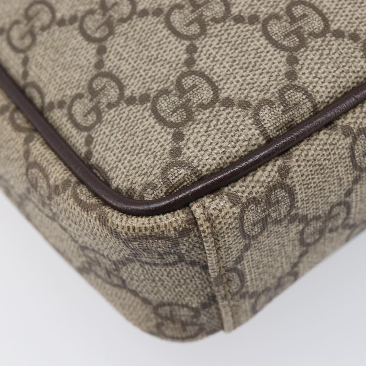 GUCCI GG Supreme Shoulder Bag PVC Beige Silver 122754 Auth 207351A
