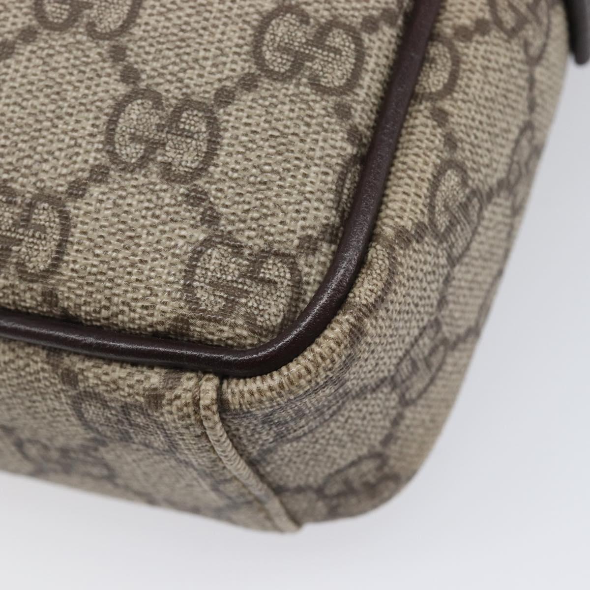 GUCCI GG Supreme Shoulder Bag PVC Beige Silver 122754 Auth 207351A