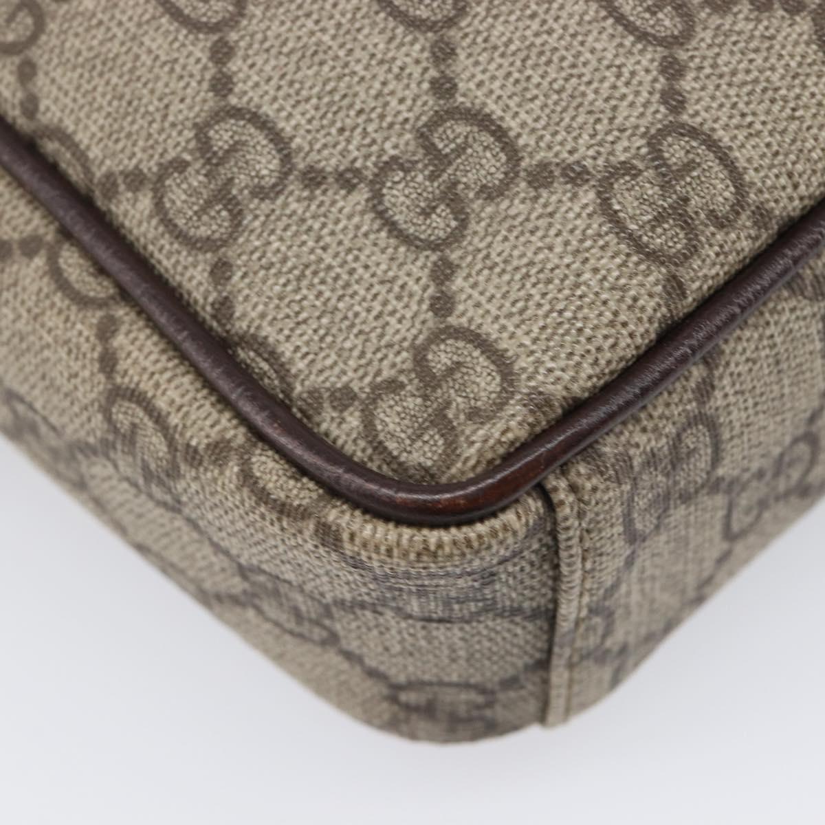 GUCCI GG Supreme Shoulder Bag PVC Beige Silver 122754 Auth 207351A