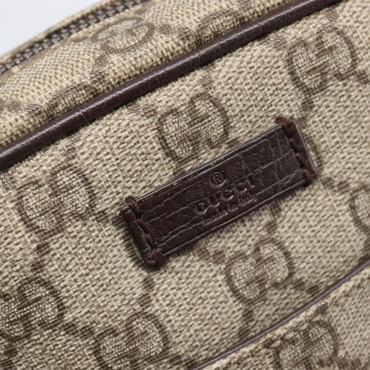 GUCCI GG Supreme Shoulder Bag PVC Beige Silver 122754 Auth 207351A