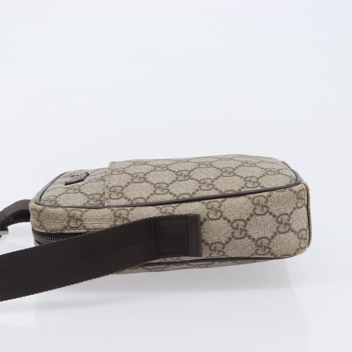 GUCCI GG Supreme Shoulder Bag PVC Beige Silver 122754 Auth 207351A