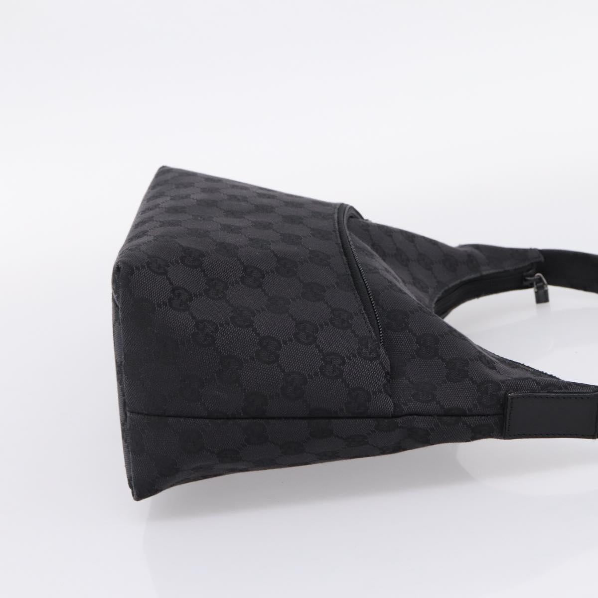GUCCI GG Canvas Shoulder Bag Black Silver 001 3386 Auth 207352A