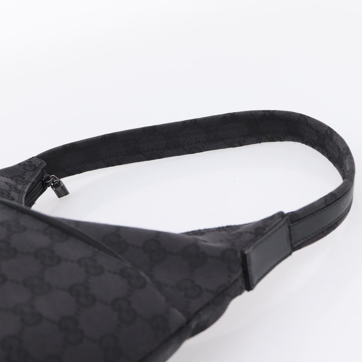 GUCCI GG Canvas Shoulder Bag Black Silver 001 3386 Auth 207352A