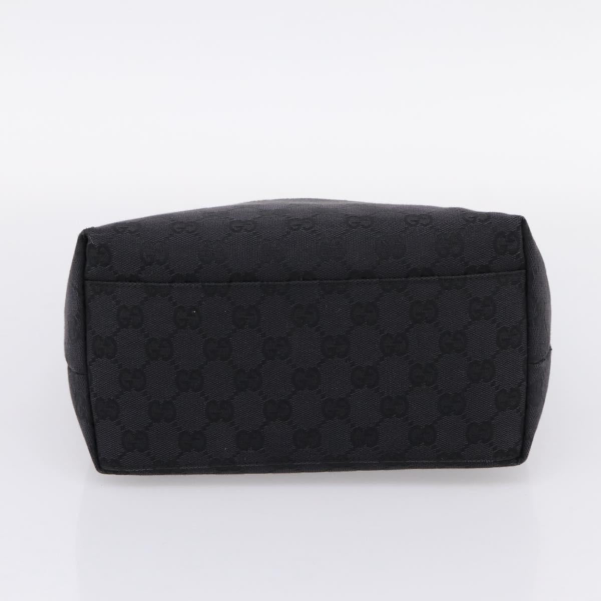 GUCCI GG Canvas Shoulder Bag Black Silver 001 3386 Auth 207352A