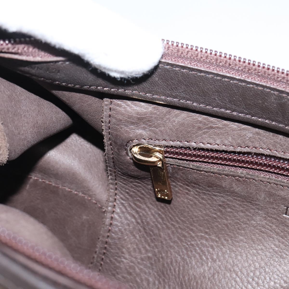 LOEWE Shoulder Bag Suede Brown Gold Tone Auth 207353V