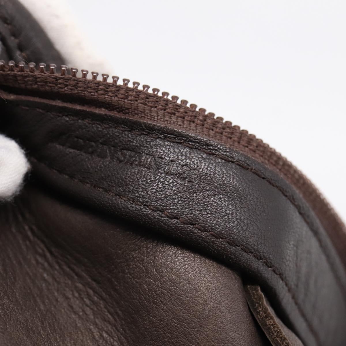 LOEWE Shoulder Bag Suede Brown Gold Tone Auth 207353V