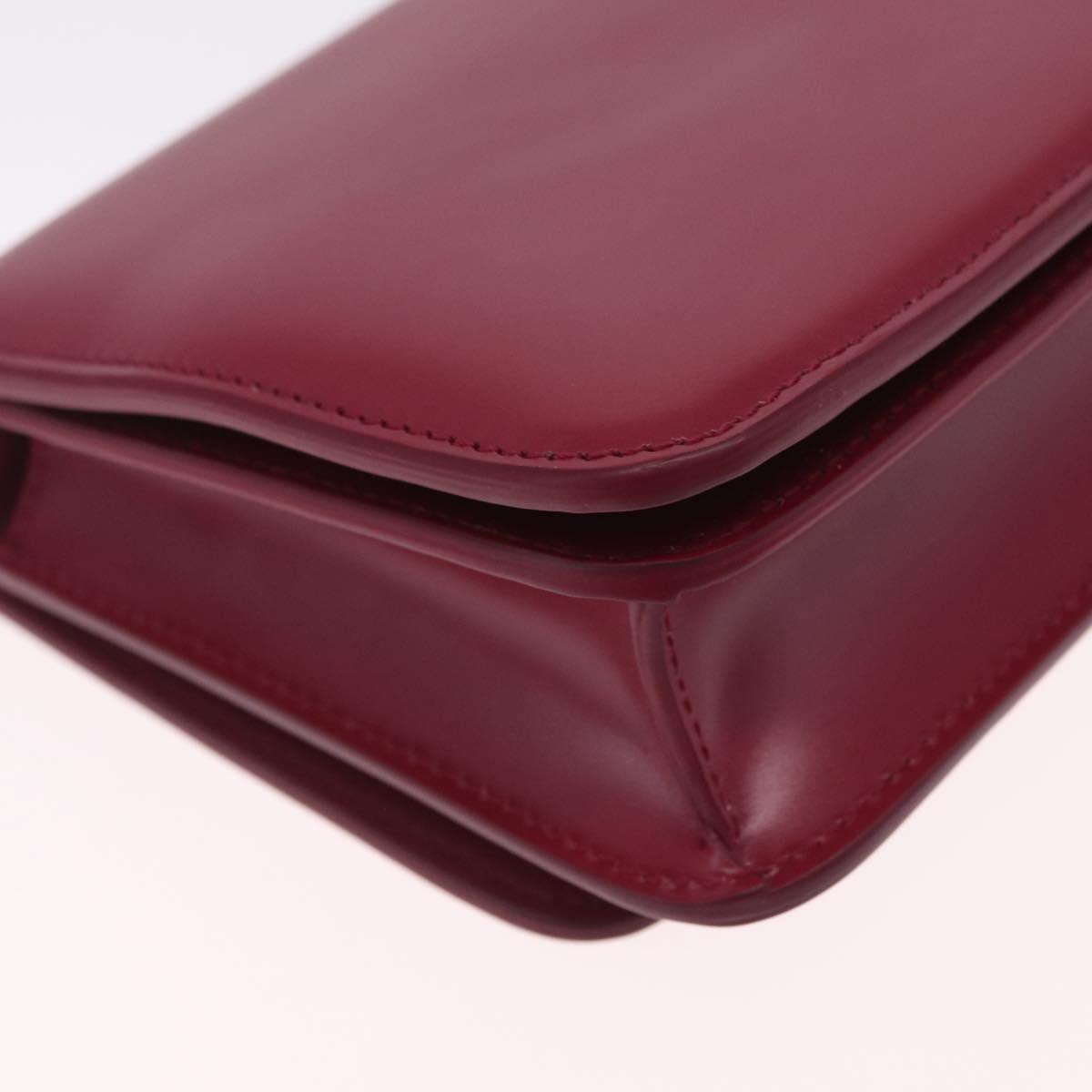 Bottega Veneta Shoulder Bag Leather Red Gold Auth 207362V