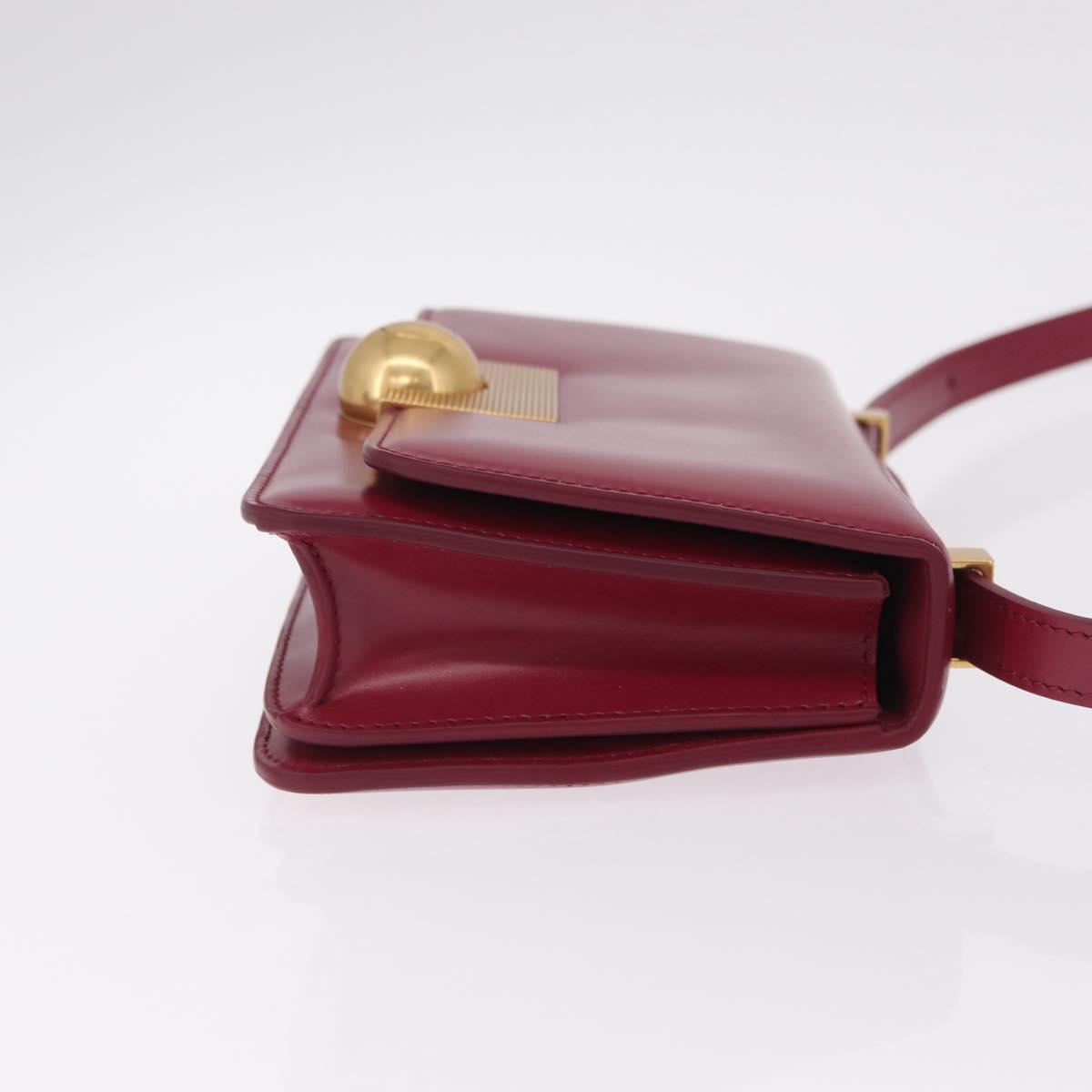 Bottega Veneta Shoulder Bag Leather Red Gold Auth 207362V