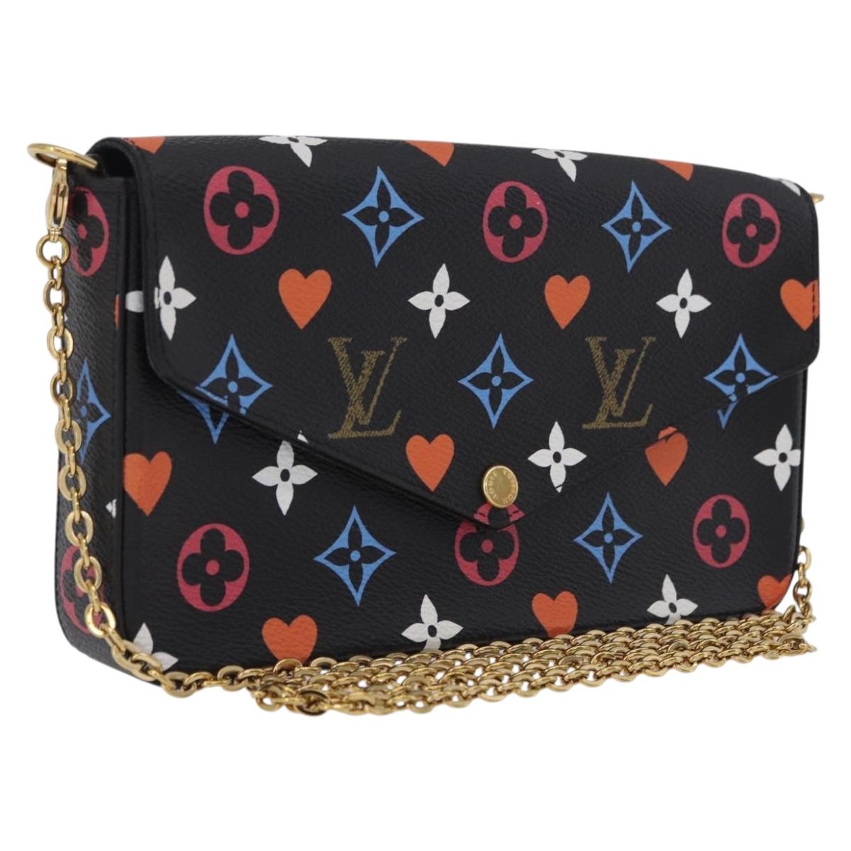 LOUIS VUITTON Monogram Game On Pochette ferry Bag Black M80232 LV Auth 207387SAM