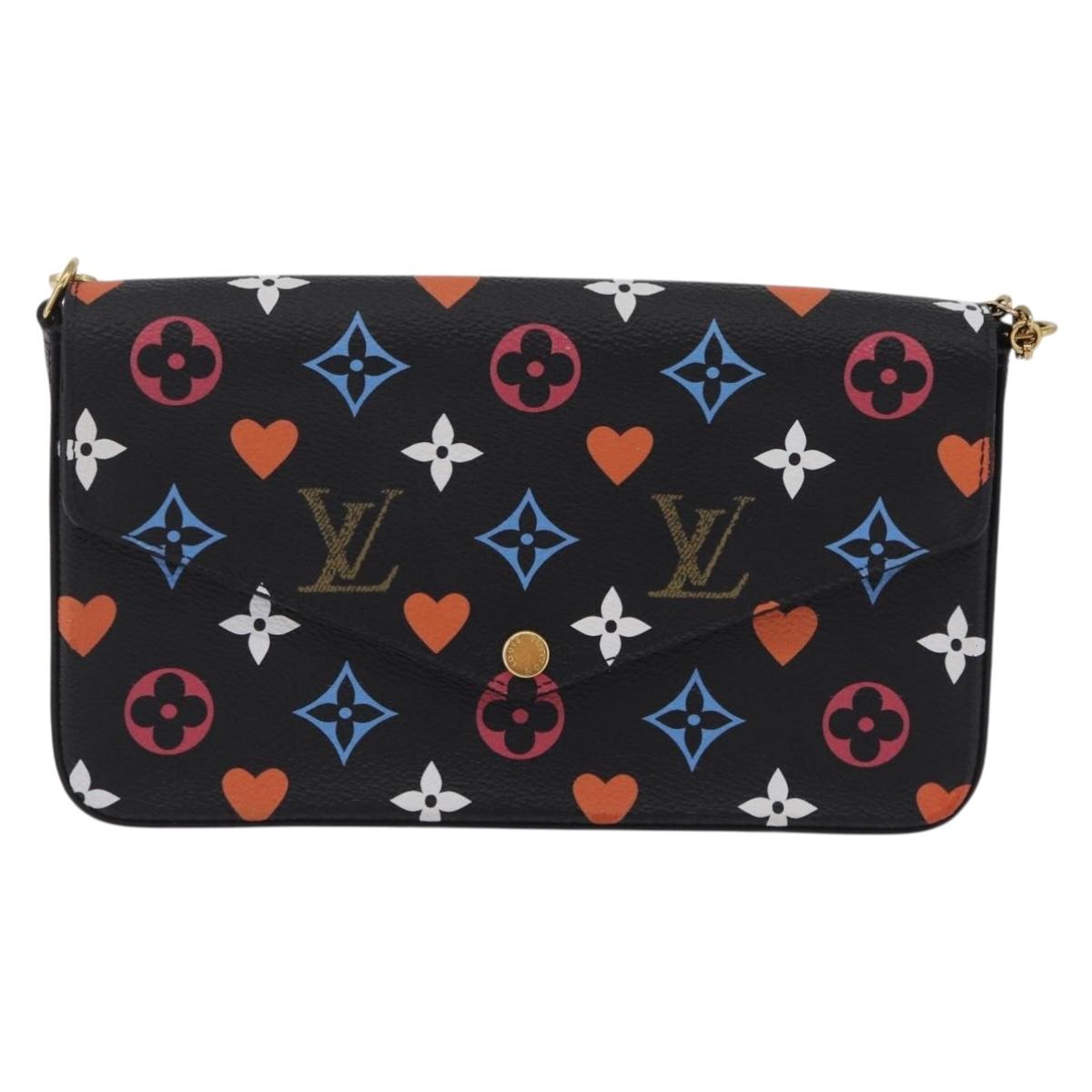LOUIS VUITTON Monogram Game On Pochette ferry Bag Black M80232 LV Auth 207387SAM