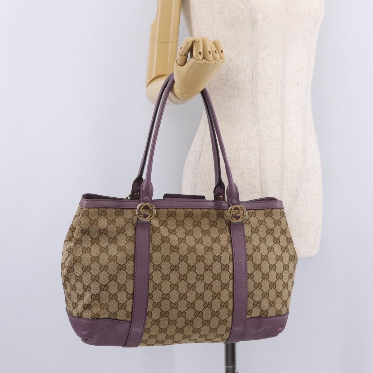 GUCCI GG Canvas Miss GG Tote Bag Beige Gold 353122 Auth 207407V