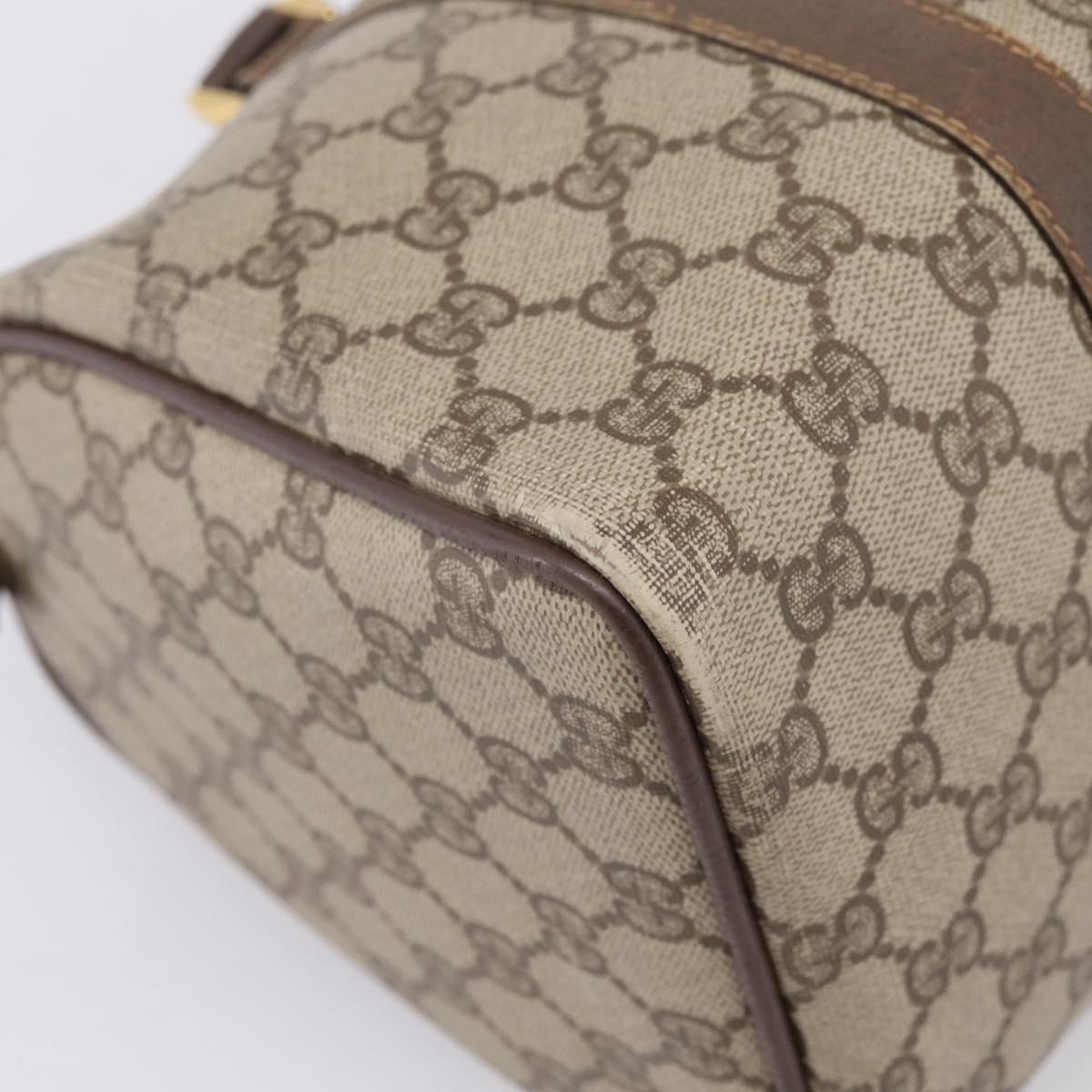 GUCCI GG Supreme Web Sherry Line Hand Bag PVC Beige Gold 40 02 007 Auth 207408