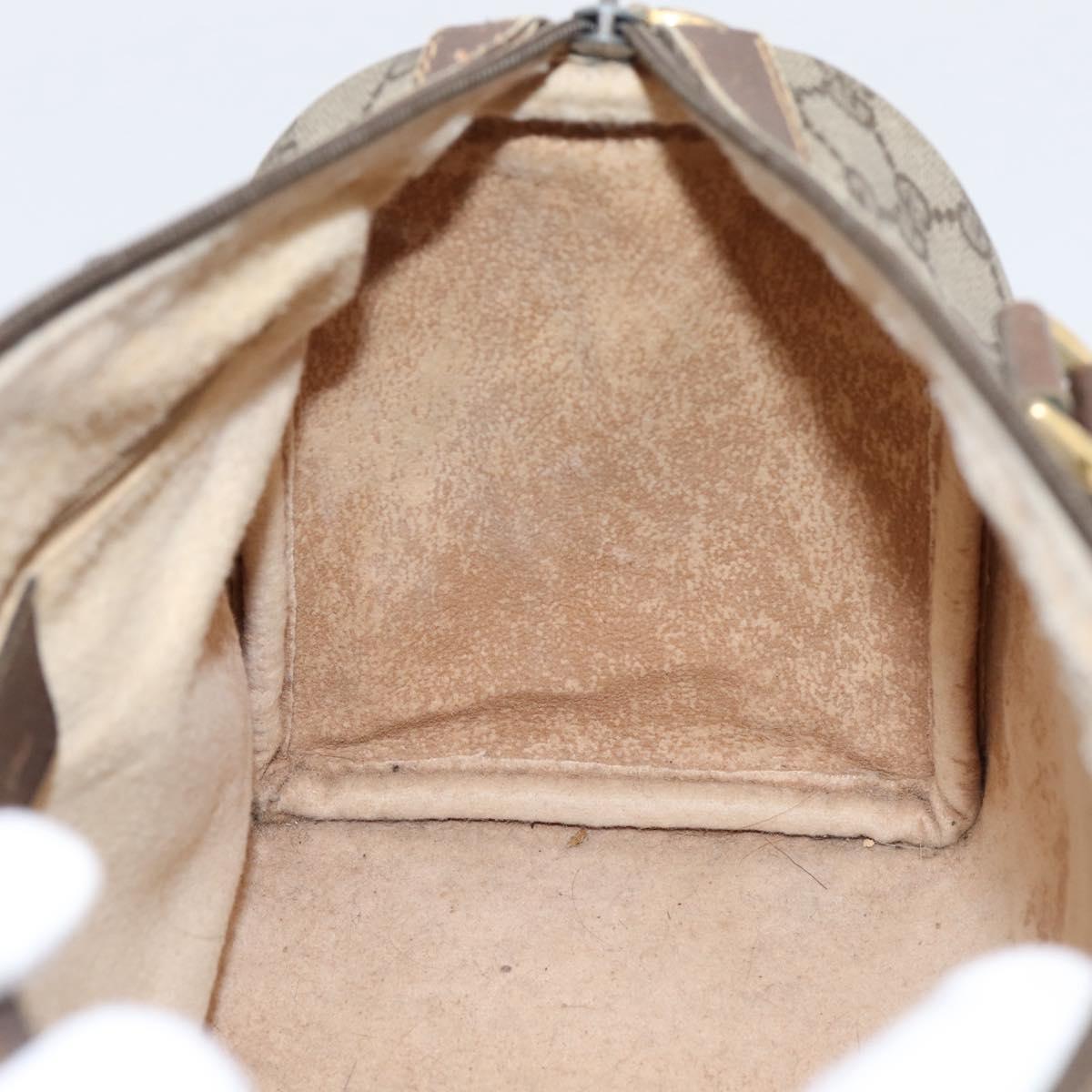 GUCCI GG Supreme Web Sherry Line Hand Bag PVC Beige Gold 40 02 007 Auth 207408