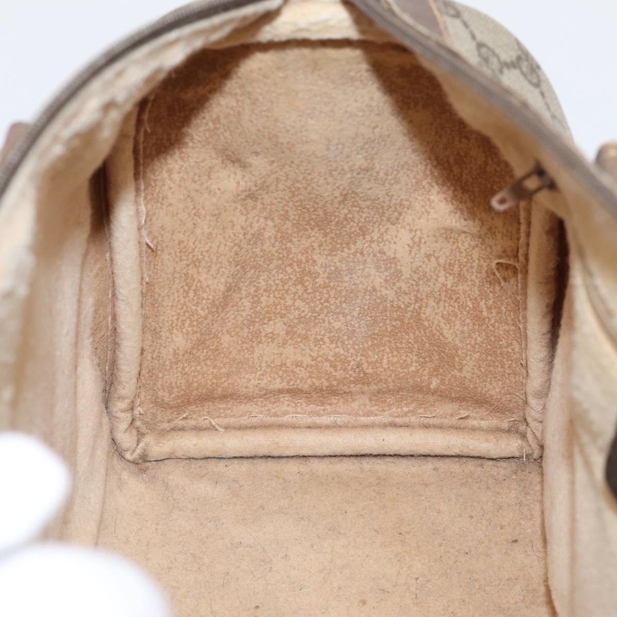 GUCCI GG Supreme Web Sherry Line Hand Bag PVC Beige Gold 40 02 007 Auth 207408