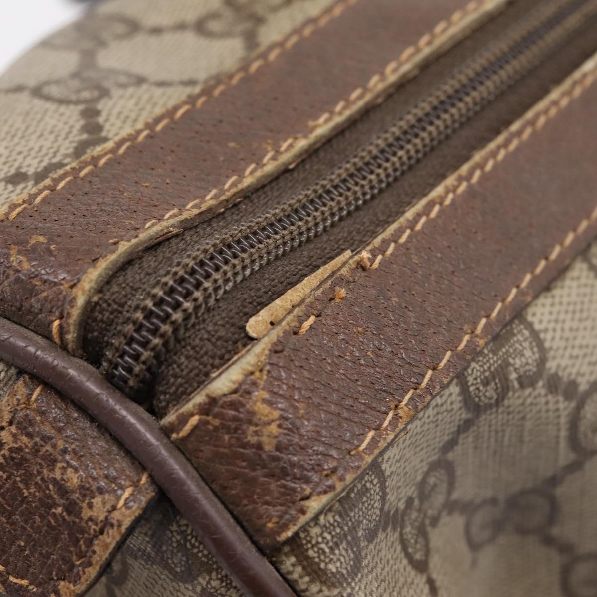 GUCCI GG Supreme Web Sherry Line Hand Bag PVC Beige Gold 40 02 007 Auth 207408