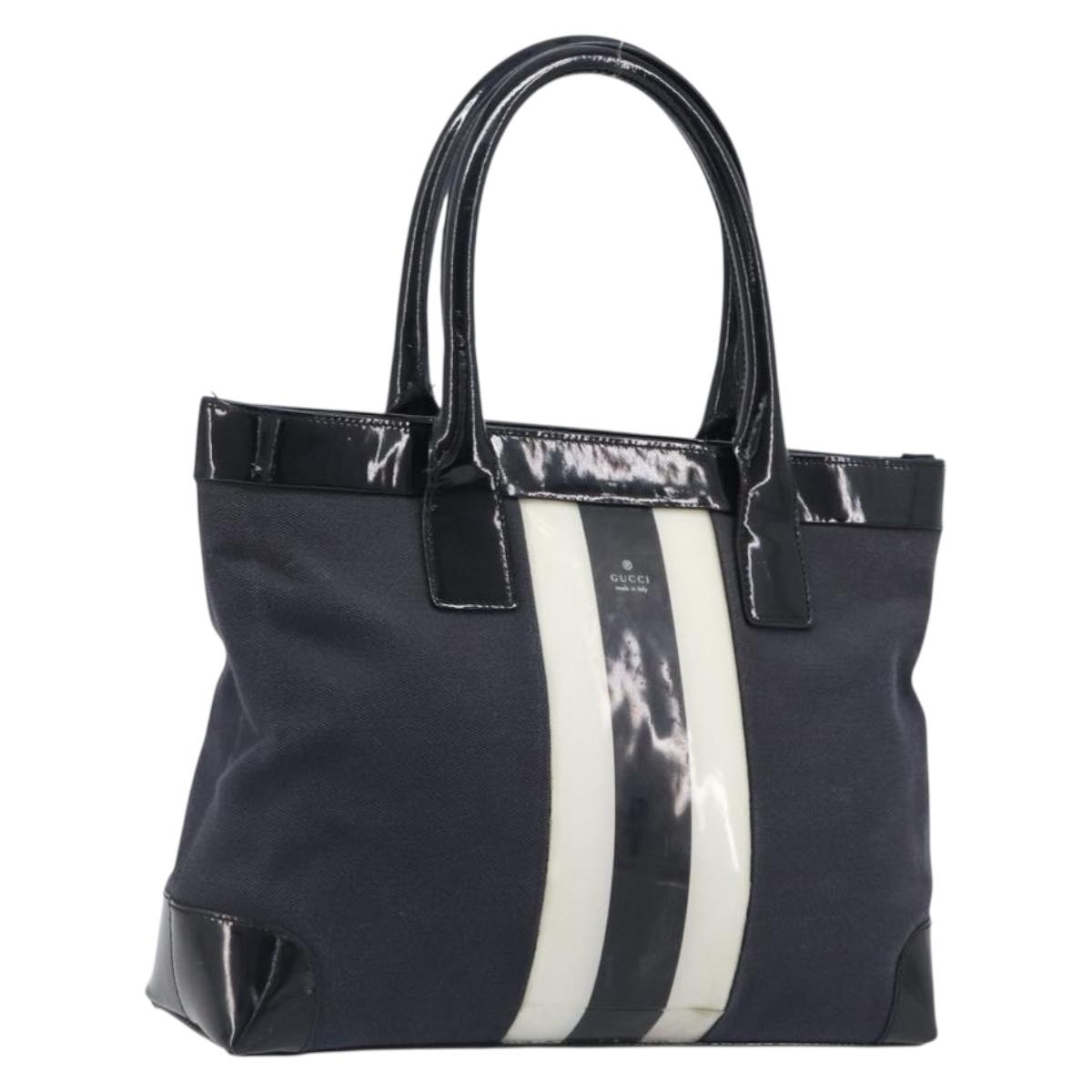 GUCCI Tote Bag Canvas Black Gold 002 1119 Auth 207412