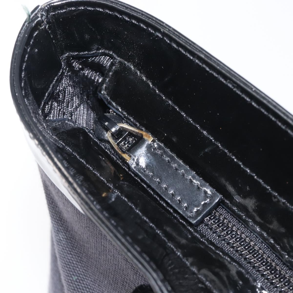 GUCCI Tote Bag Canvas Black Gold 002 1119 Auth 207412