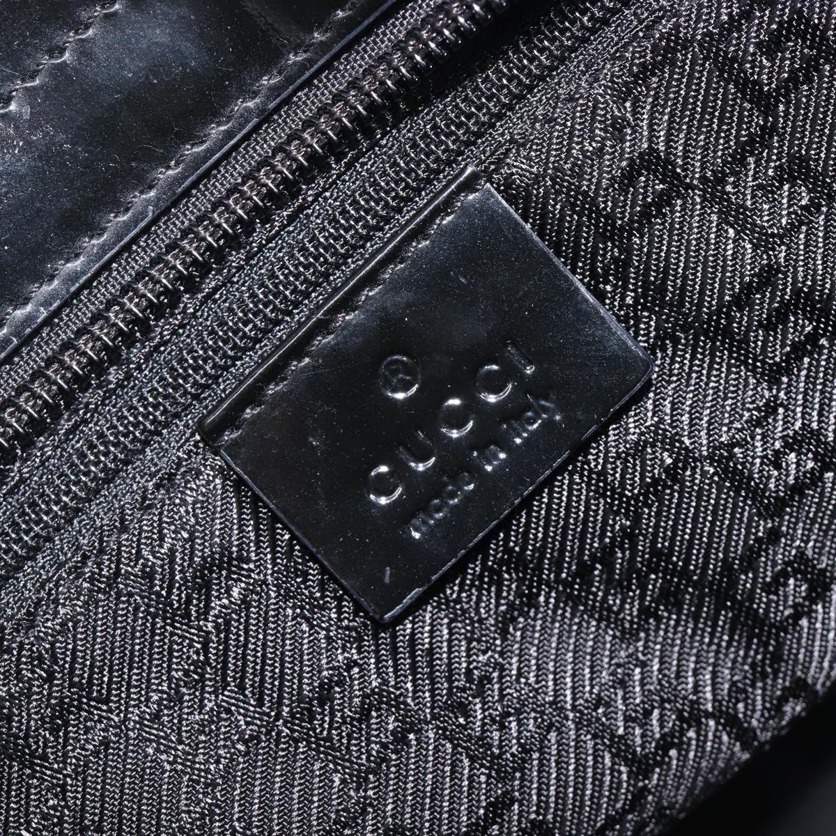 GUCCI Tote Bag Canvas Black Gold 002 1119 Auth 207412