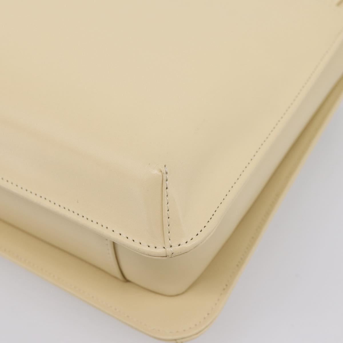 GIVENCHY Shoulder Bag Leather Ivory Gold Auth 207416