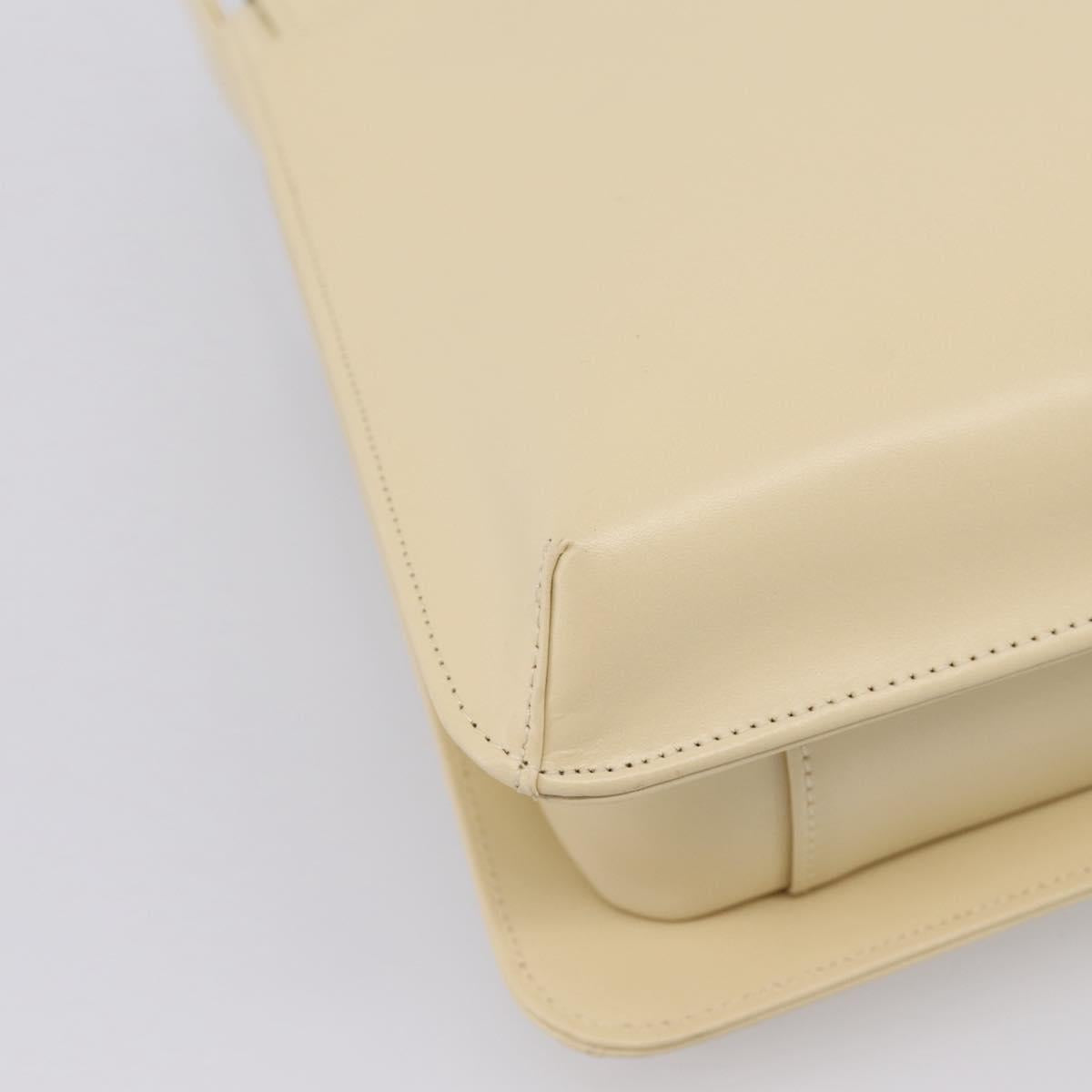 GIVENCHY Shoulder Bag Leather Ivory Gold Auth 207416