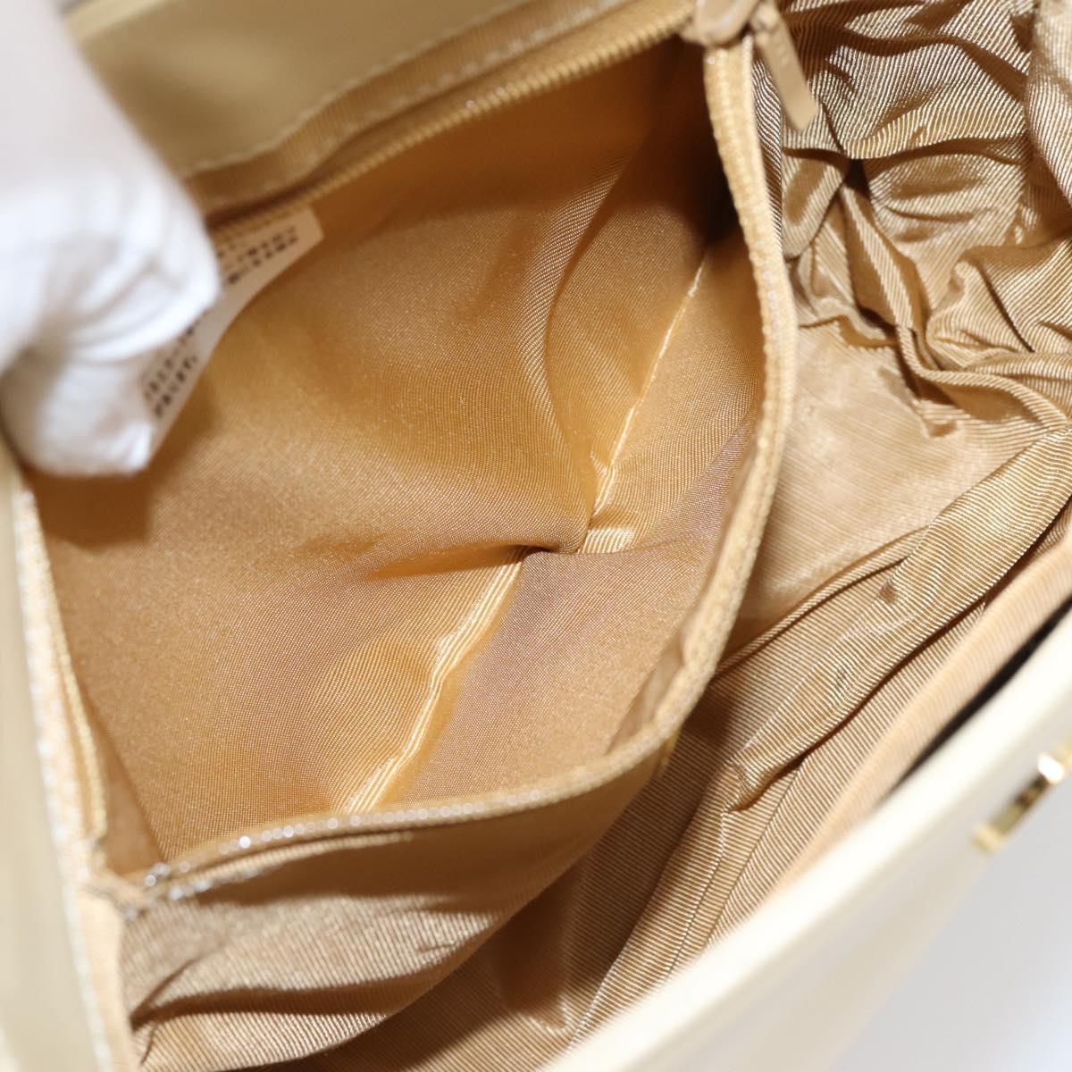 GIVENCHY Shoulder Bag Leather Ivory Gold Auth 207416