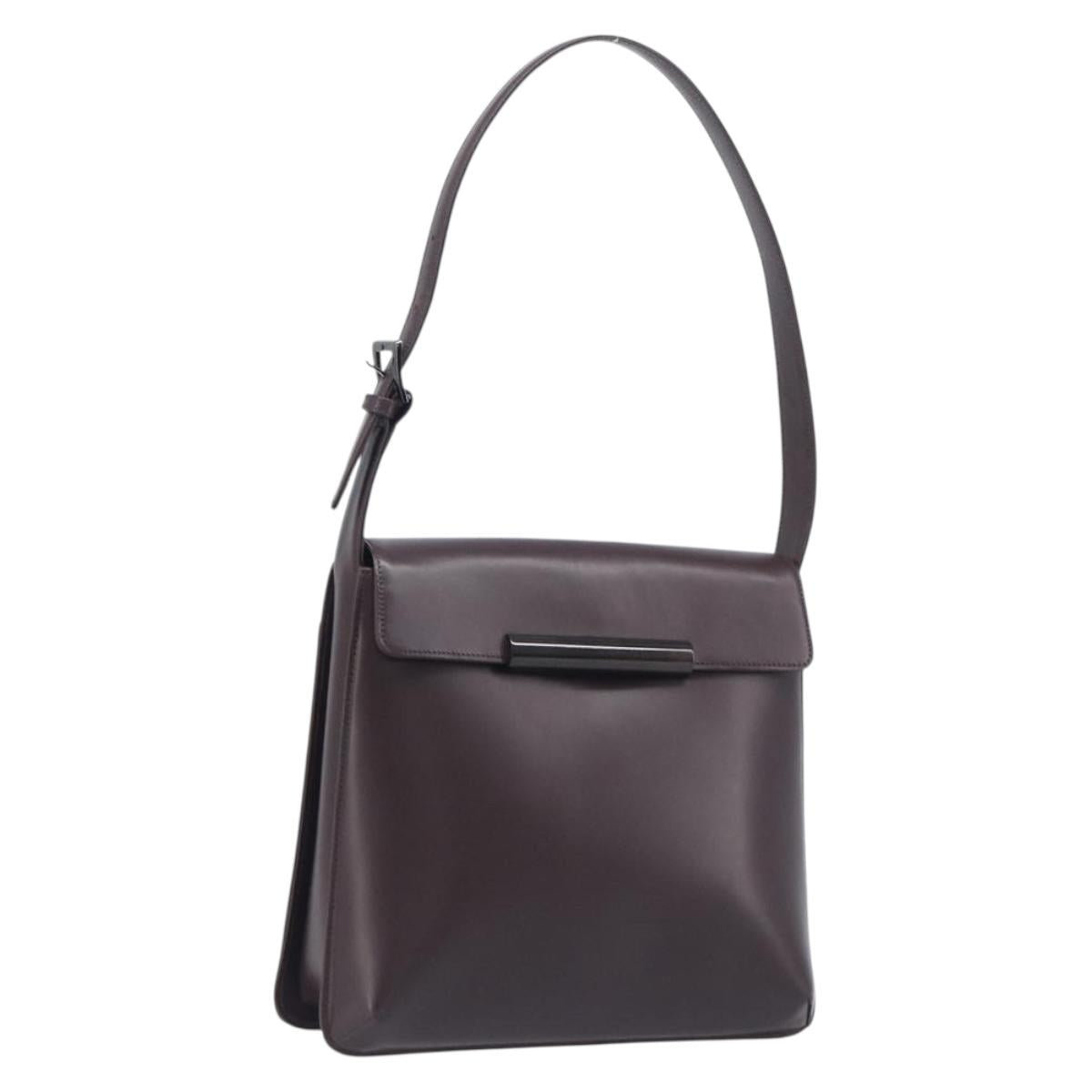 GIVENCHY Shoulder Bag Leather Bordeaux Auth 207419A