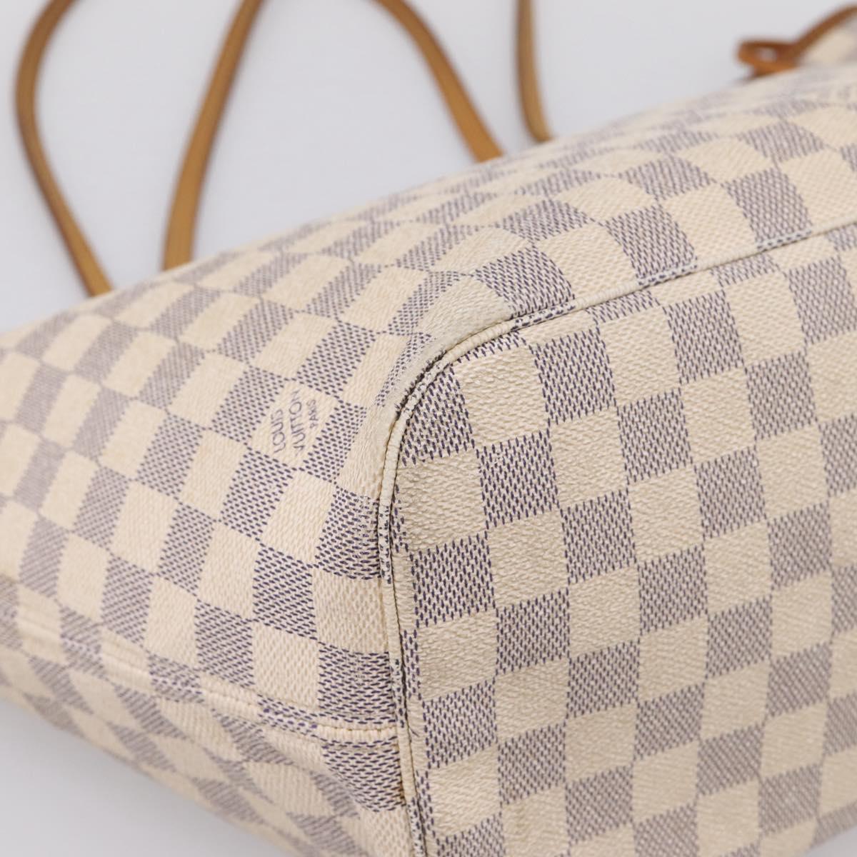 LOUIS VUITTON Damier Azur Neverfull MM Tote Bag N41605 LV Auth 207423