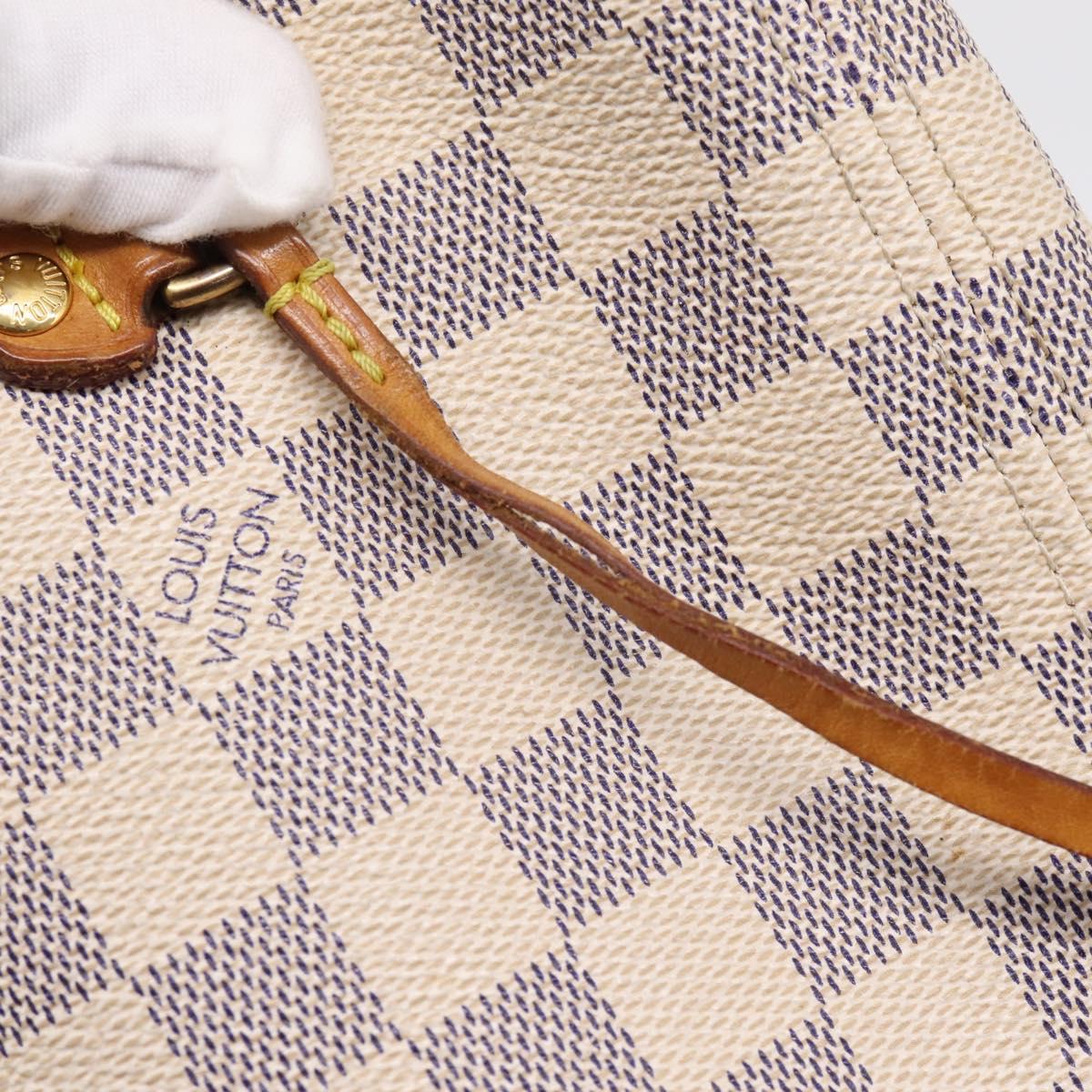 LOUIS VUITTON Damier Azur Neverfull MM Tote Bag N41605 LV Auth 207423