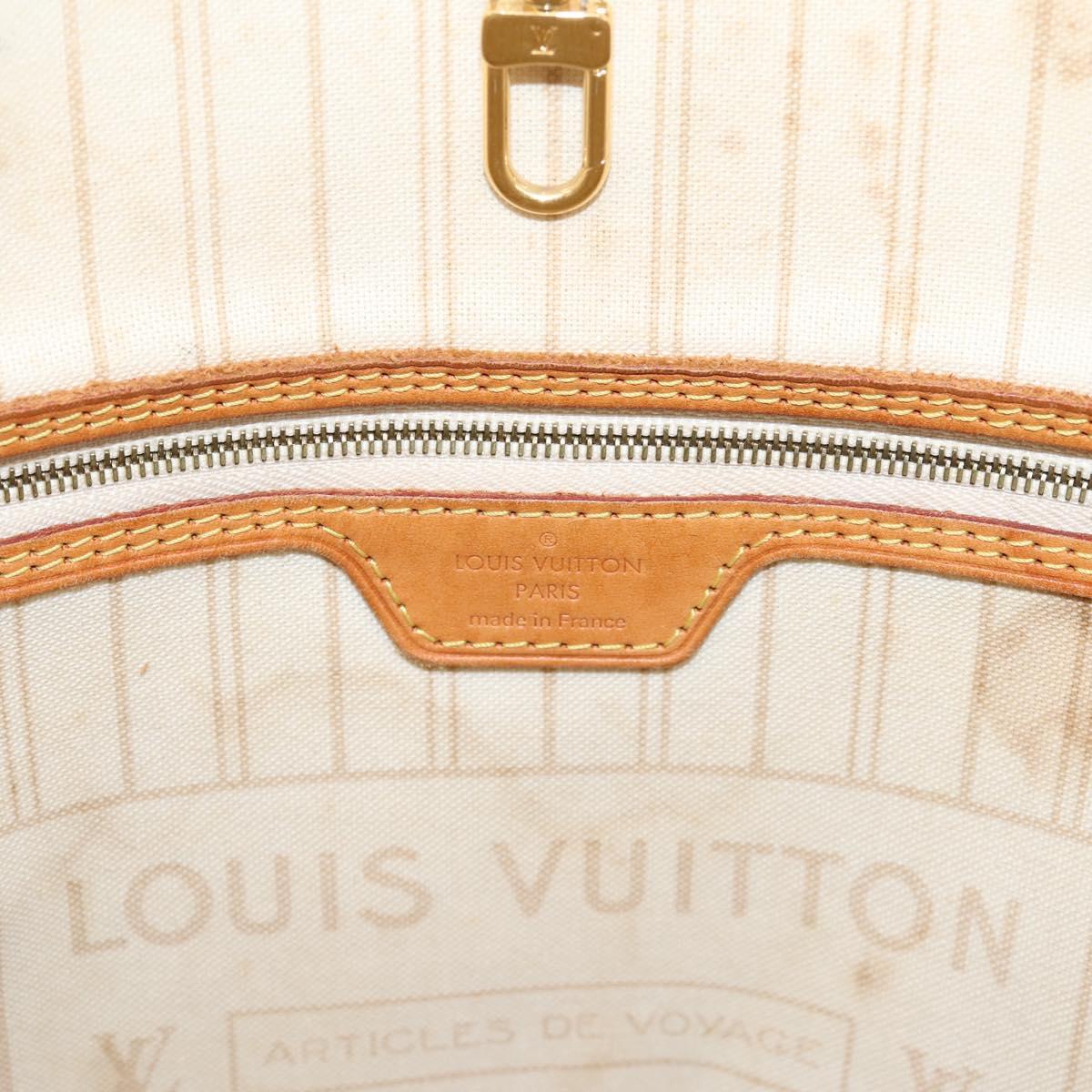 LOUIS VUITTON Damier Azur Neverfull MM Tote Bag N41605 LV Auth 207423
