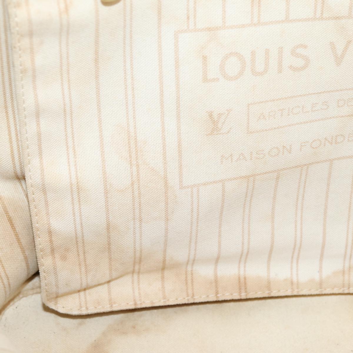 LOUIS VUITTON Damier Azur Neverfull MM Tote Bag N41605 LV Auth 207423