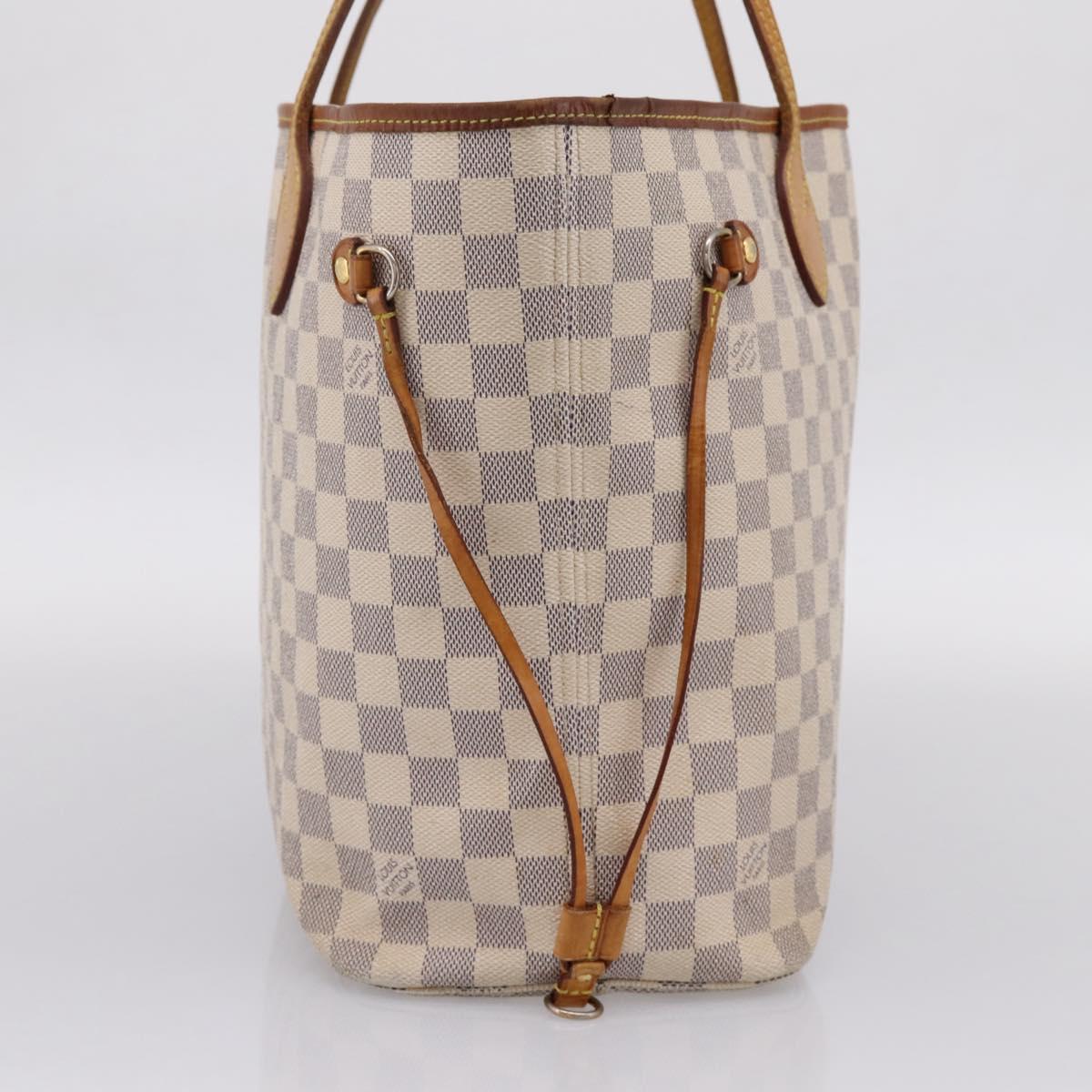 LOUIS VUITTON Damier Azur Neverfull MM Tote Bag N41605 LV Auth 207423