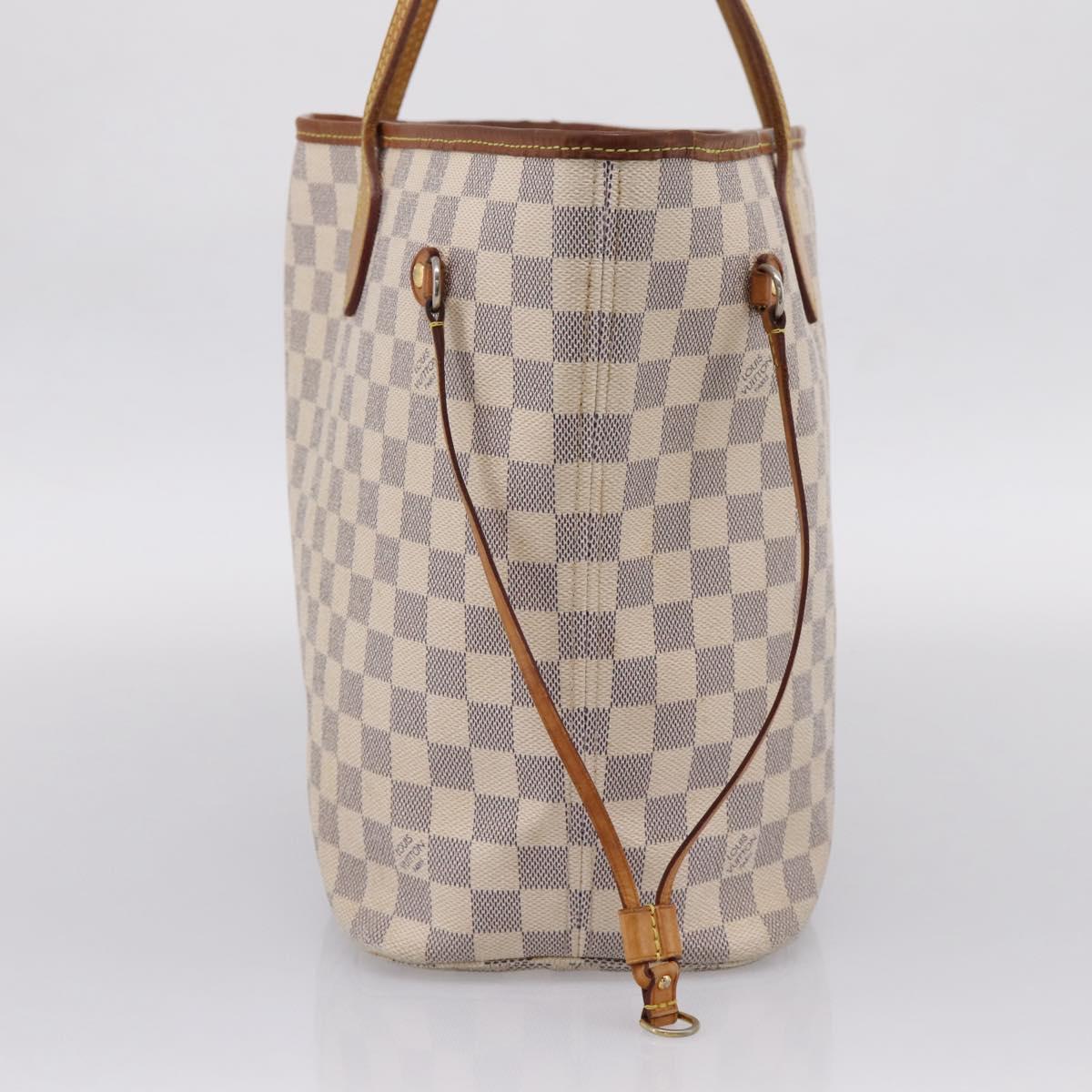 LOUIS VUITTON Damier Azur Neverfull MM Tote Bag N41605 LV Auth 207423