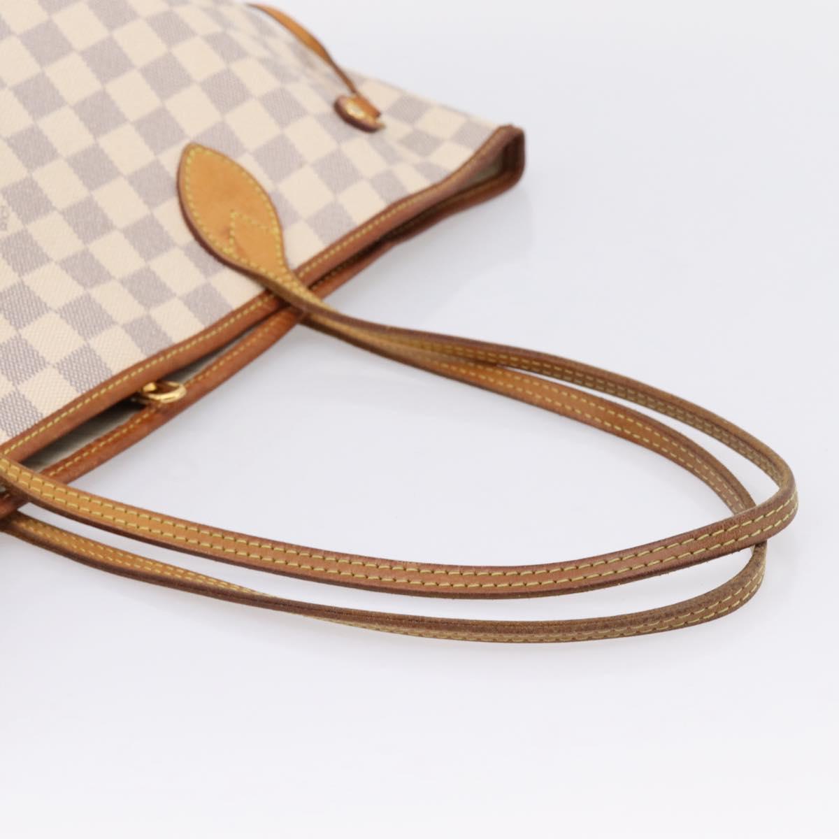 LOUIS VUITTON Damier Azur Neverfull MM Tote Bag N41605 LV Auth 207423