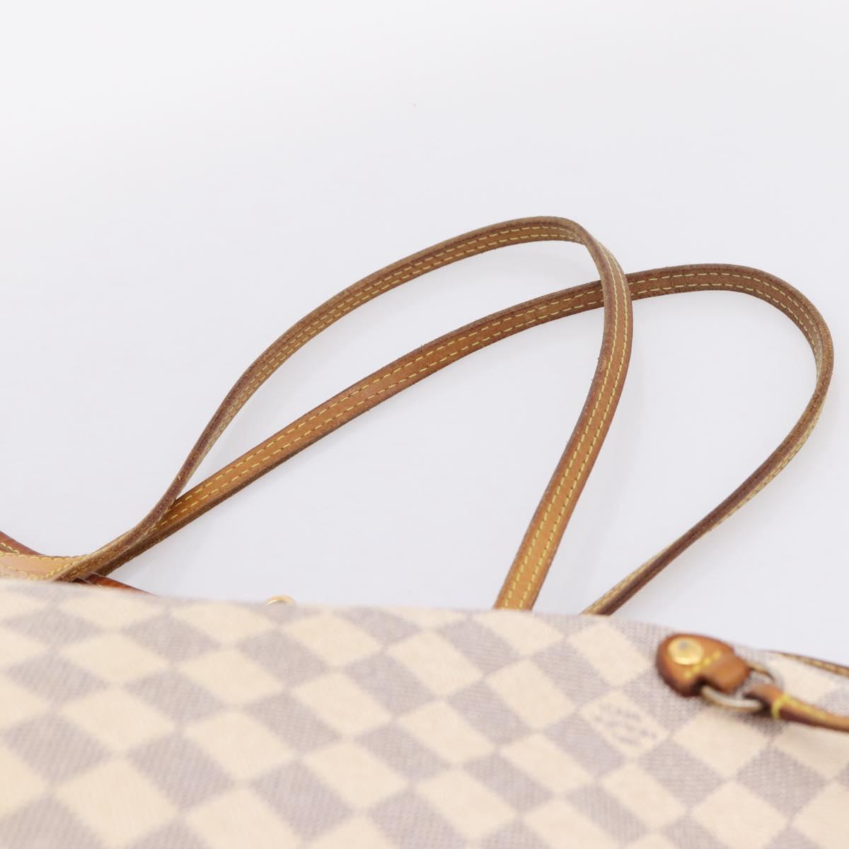 LOUIS VUITTON Damier Azur Neverfull MM Tote Bag N41605 LV Auth 207423