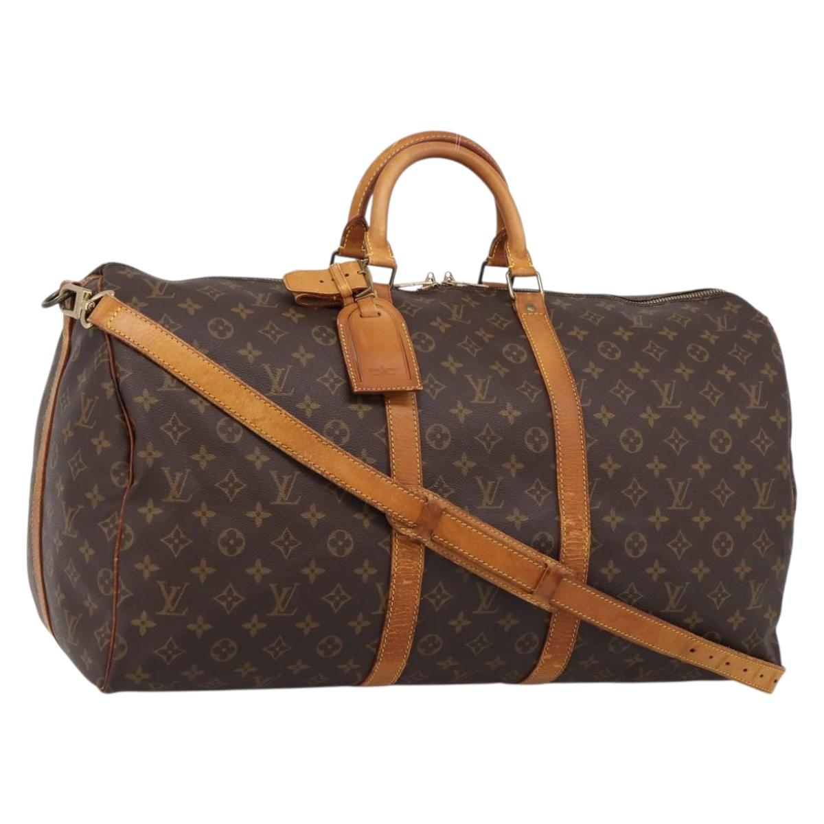 LOUIS VUITTON Monogram Keepall Bandouliere55 Boston Bag M41414 LV Auth 207425