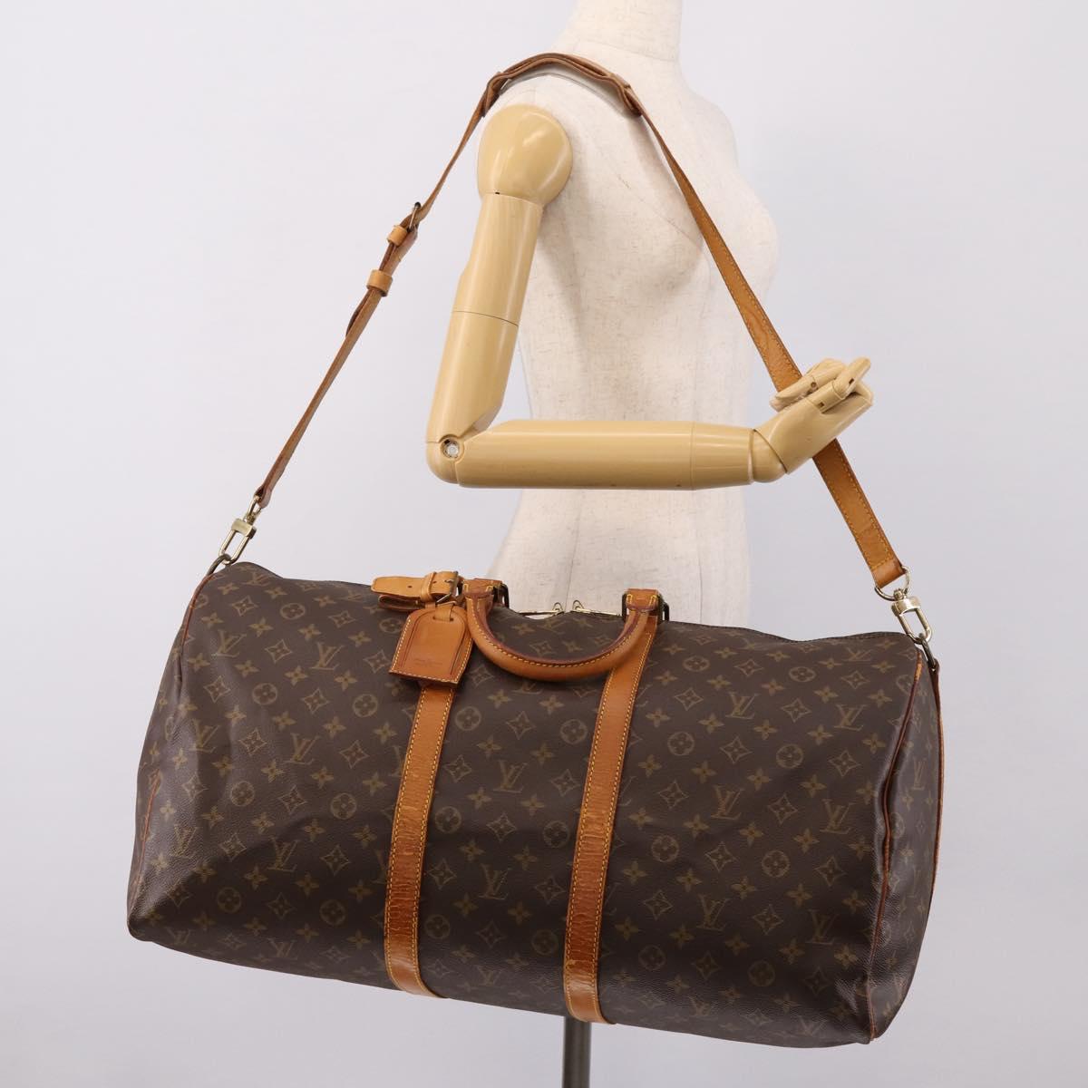 LOUIS VUITTON Monogram Keepall Bandouliere55 Boston Bag M41414 LV Auth 207425