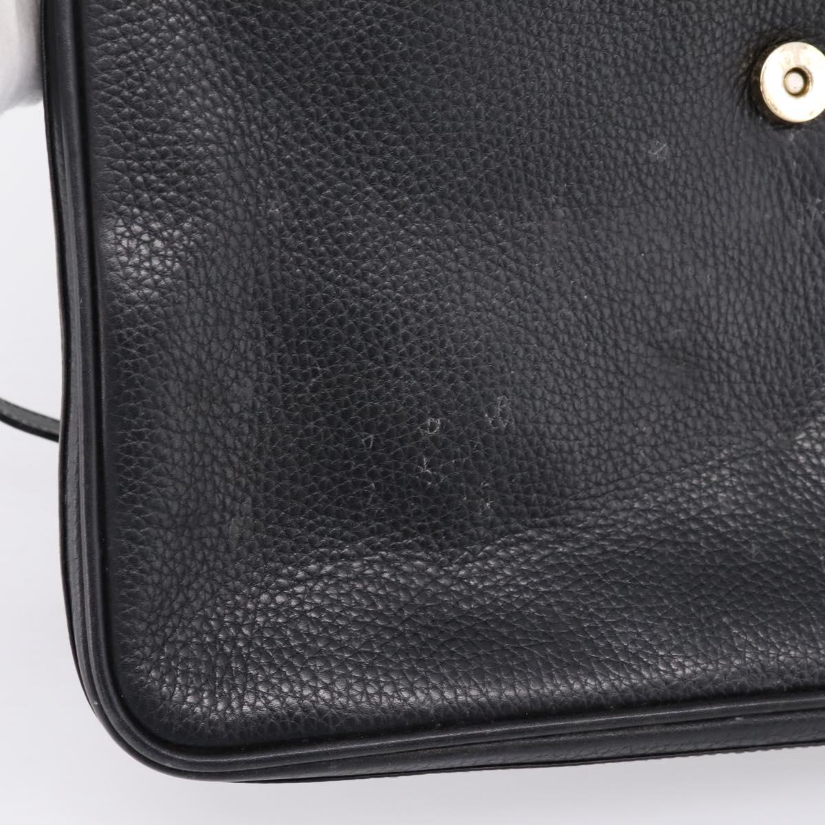 GUCCI Shoulder Bag Leather Black Gold Auth 207435