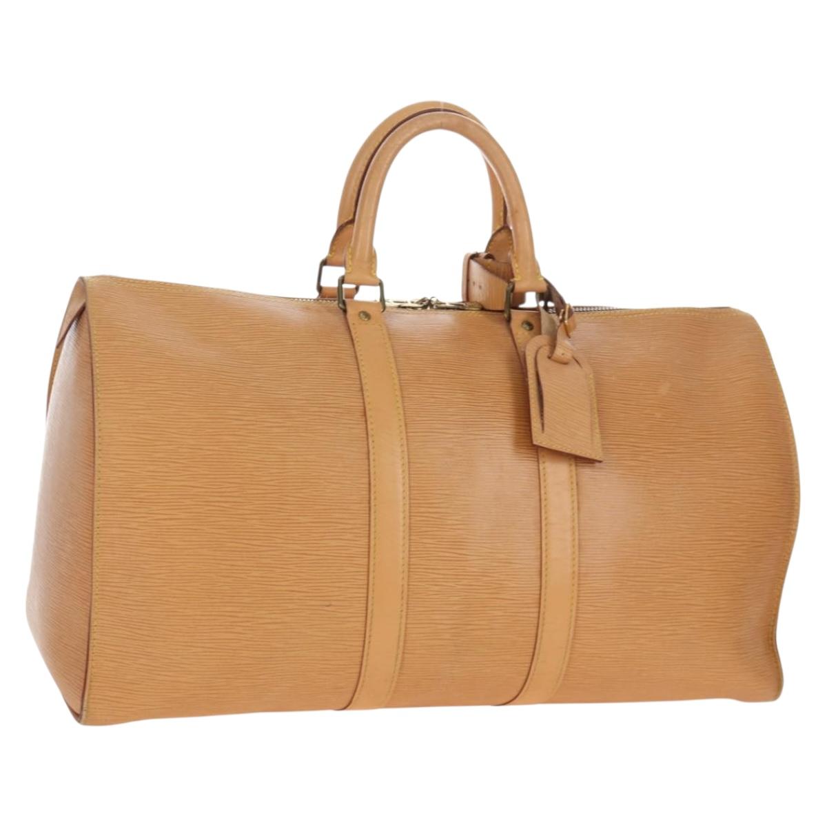 LOUIS VUITTON Epi Keepall 45 Bag Brown Zipangu Gold M42978 LV Auth 207437V