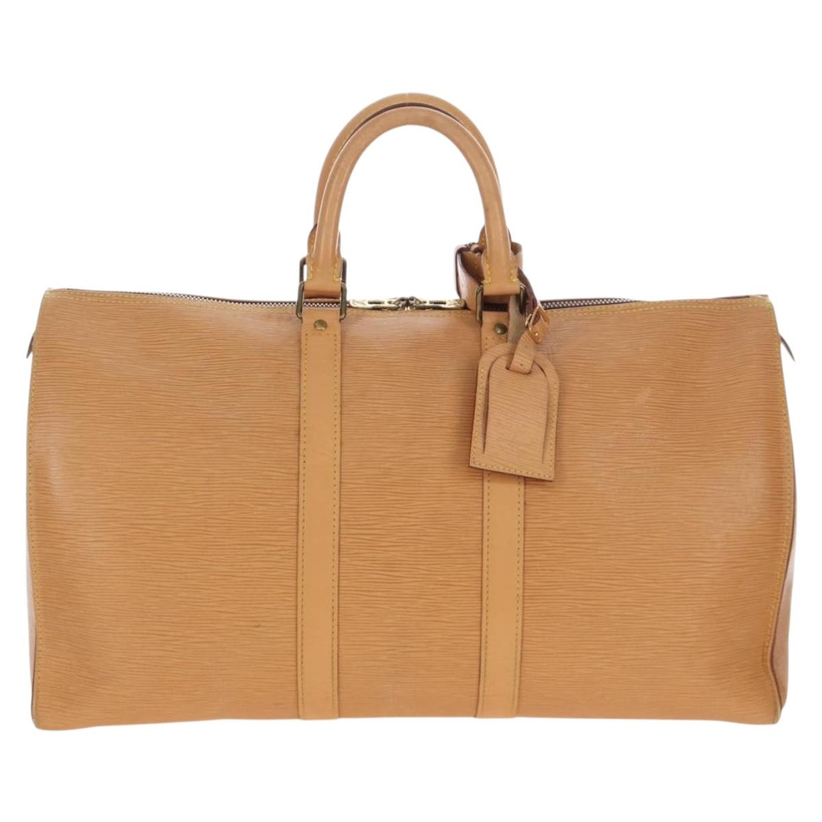LOUIS VUITTON Epi Keepall 45 Bag Brown Zipangu Gold M42978 LV Auth 207437V