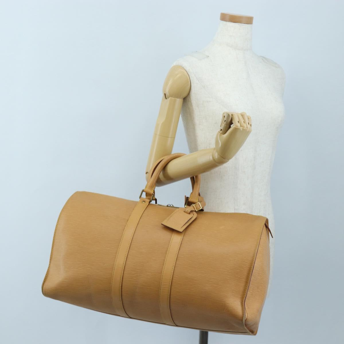 LOUIS VUITTON Epi Keepall 45 Bag Brown Zipangu Gold M42978 LV Auth 207437V