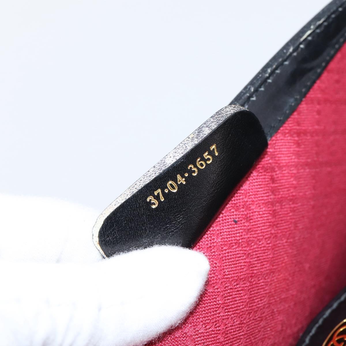 GUCCI GG Canvas Web Sherry Line Shoulder Bag Black Gold 37 04 3657 Auth 207446