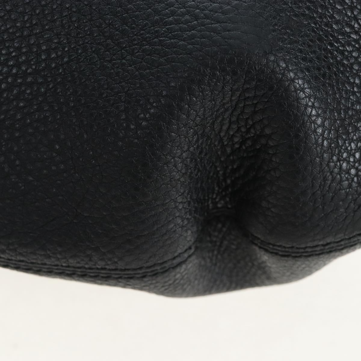 GUCCI Soho Shoulder Bag Leather Black Gold 295175 Auth 207456V