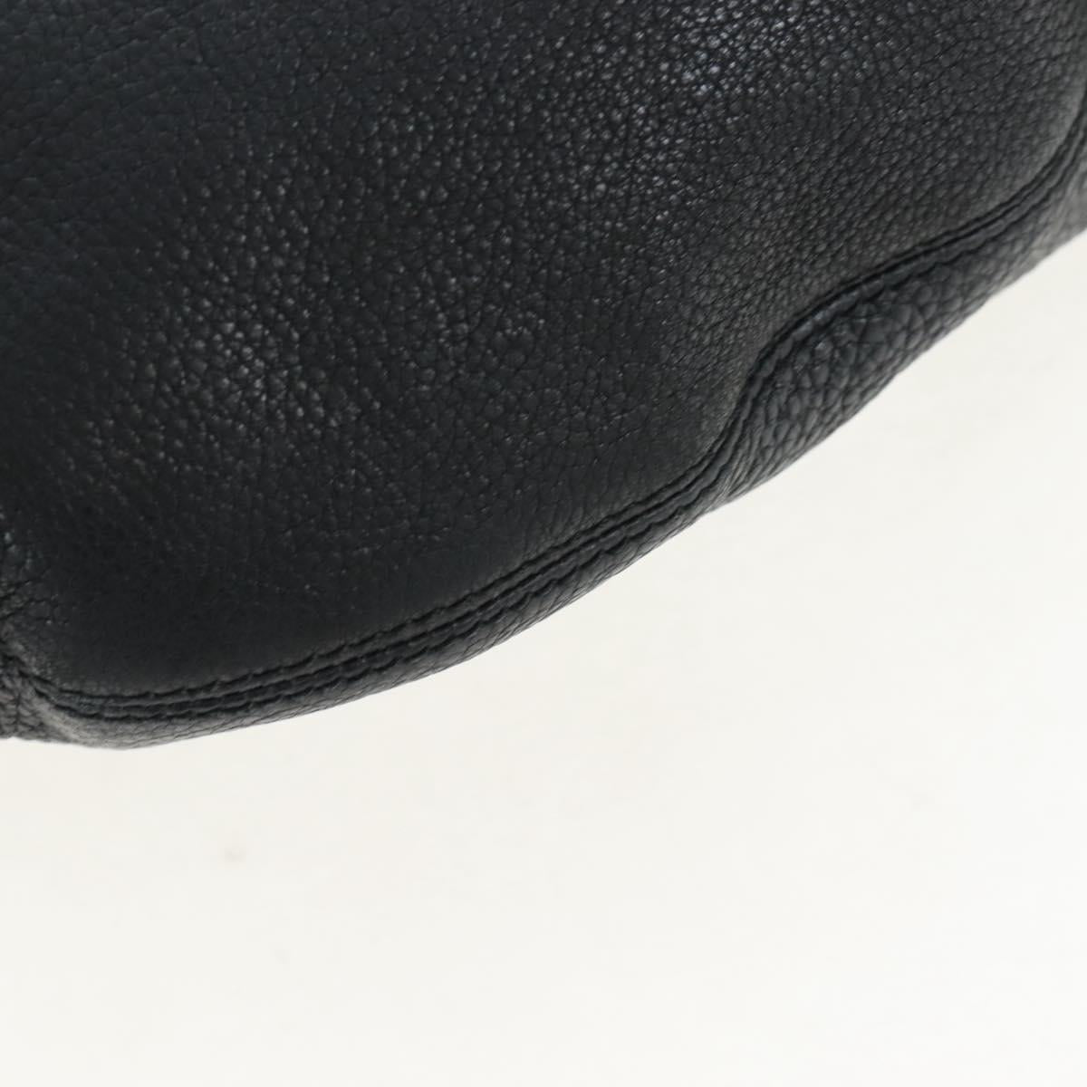 GUCCI Soho Shoulder Bag Leather Black Gold 295175 Auth 207456V