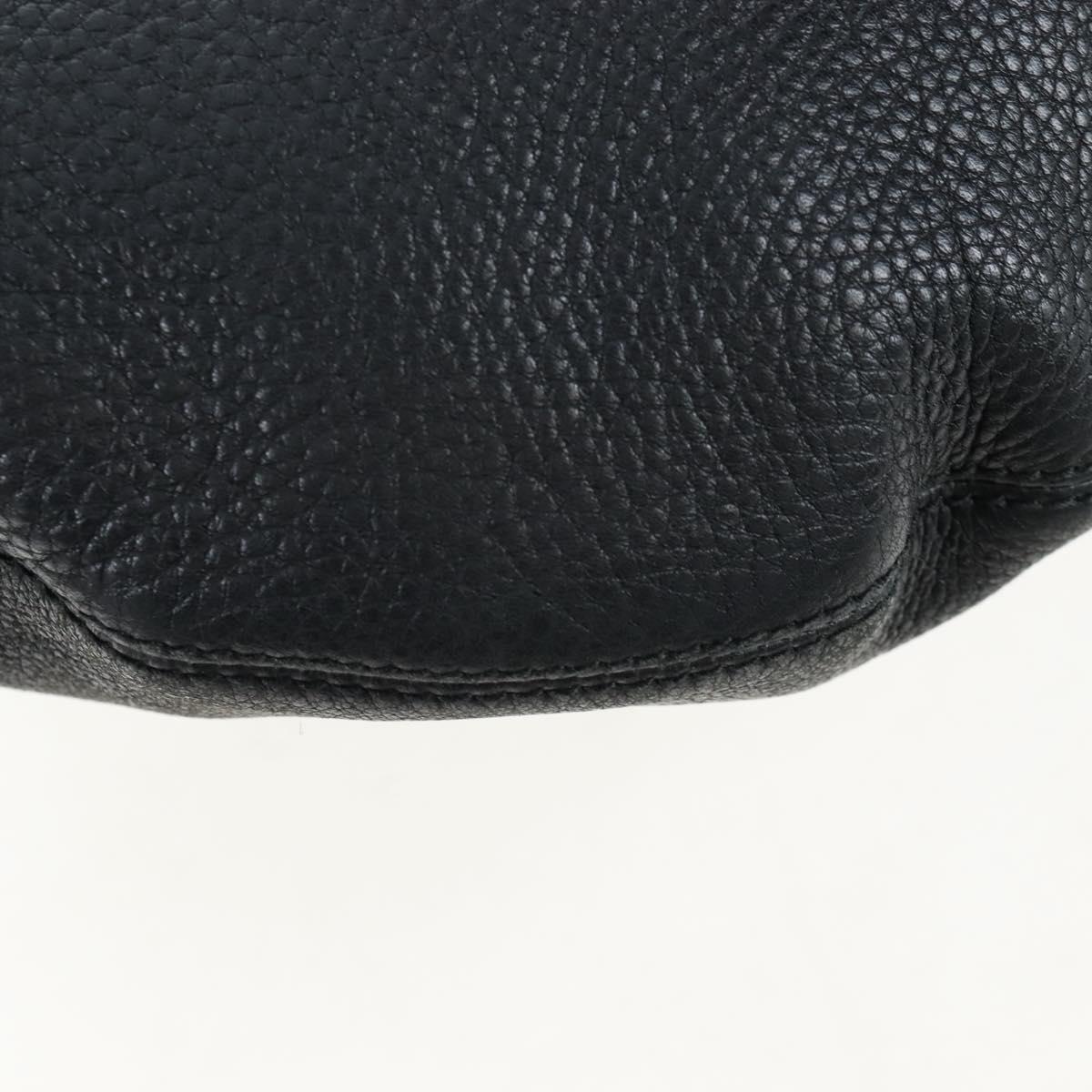 GUCCI Soho Shoulder Bag Leather Black Gold 295175 Auth 207456V