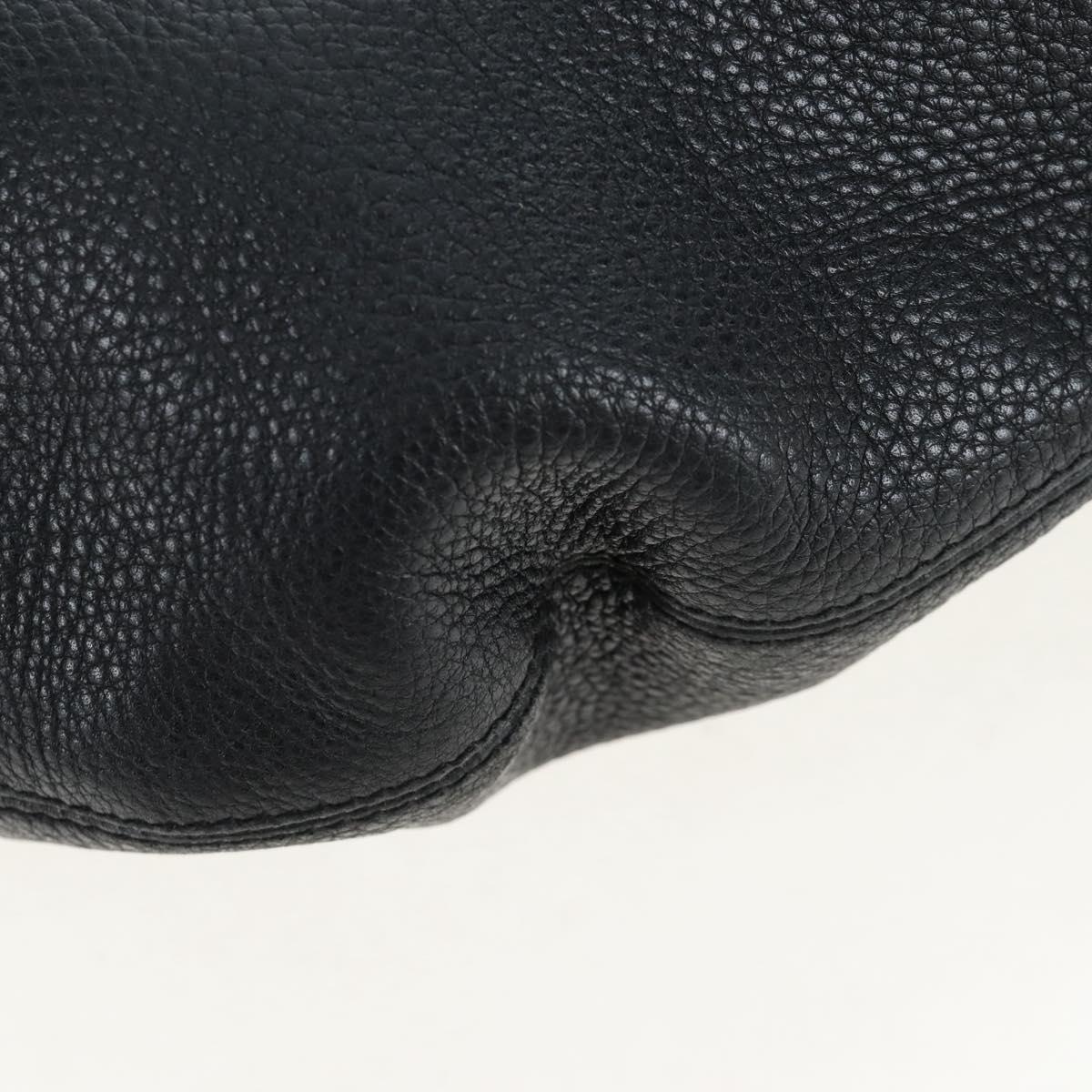 GUCCI Soho Shoulder Bag Leather Black Gold 295175 Auth 207456V